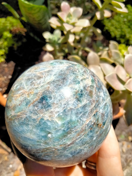 Blue Kyanite with Ruby infused Sphere