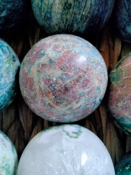 Blue Kyanite with Ruby infused Sphere