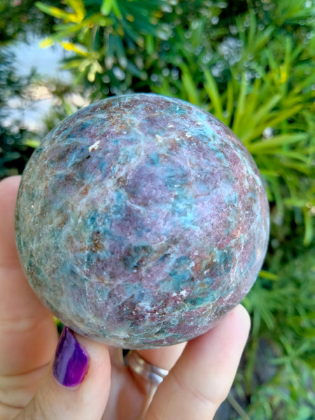 Blue Kyanite with Ruby infused Sphere