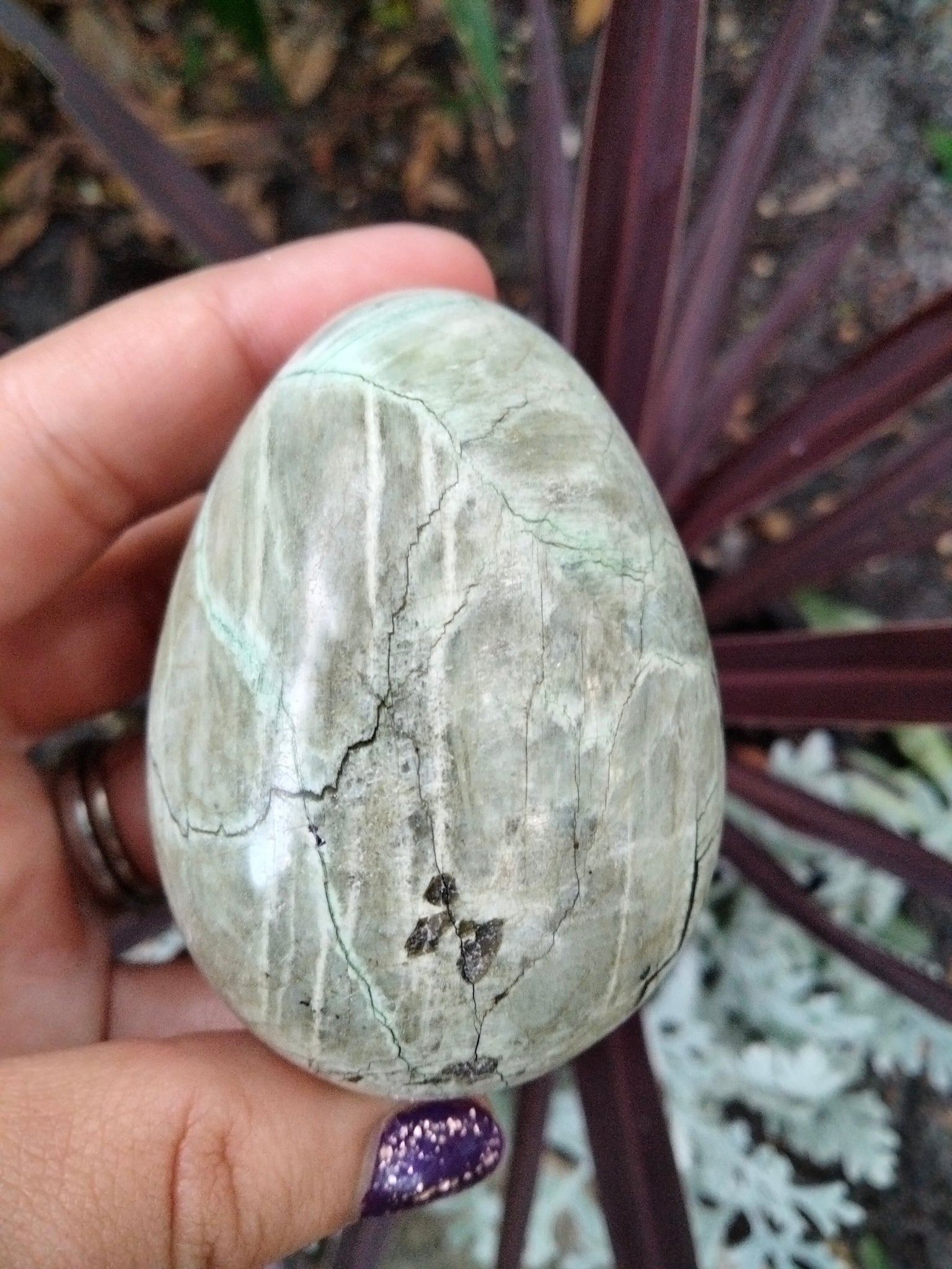 Green Moonstone Crystal Egg