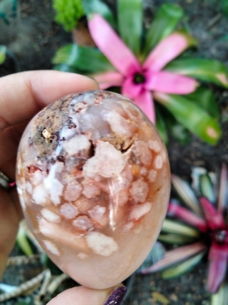 Flower Agate Crystal Egg