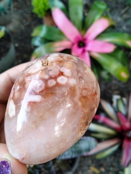 Flower Agate Crystal Egg