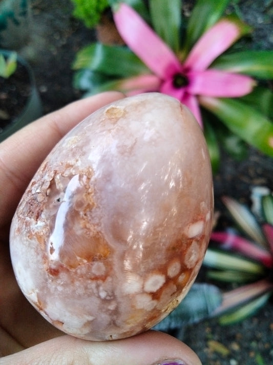 Flower Agate Crystal Egg