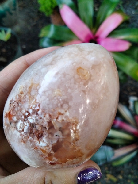 Flower Agate Crystal Egg