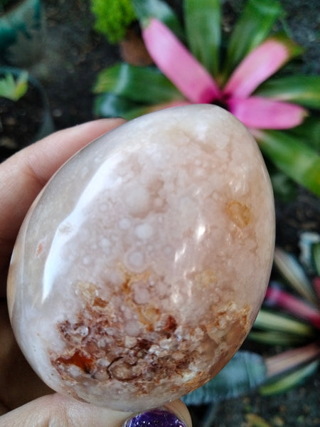 Flower Agate Crystal Egg