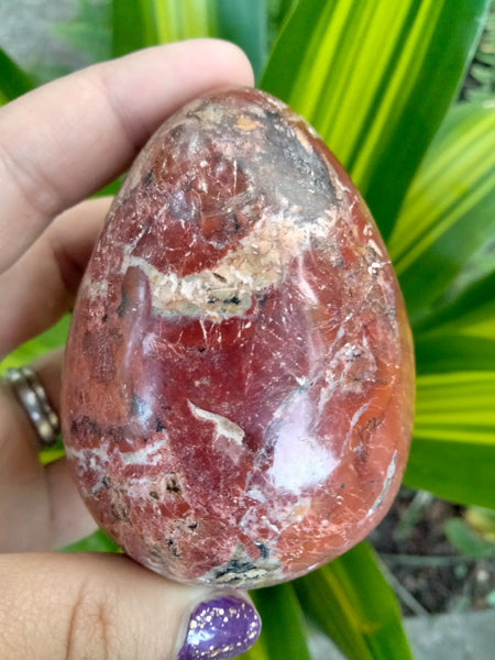 Beautiful Red Ocean Jasper Crystal Egg