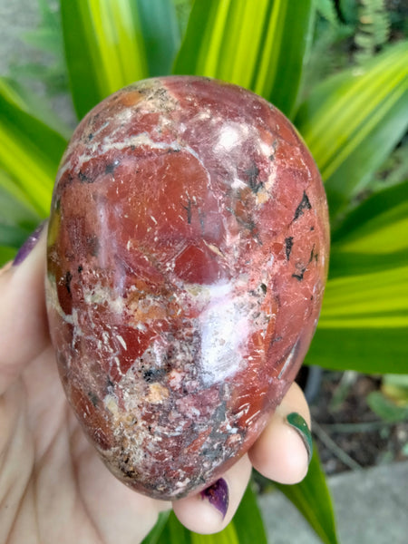 Beautiful Red Ocean Jasper Crystal Egg