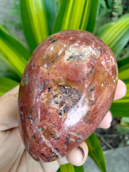 Beautiful Red Ocean Jasper Crystal Egg