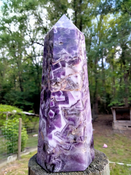 Amethyst Tower Chevron Druzy