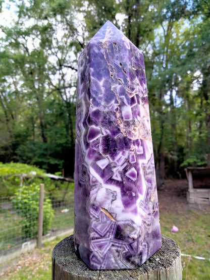 Amethyst Tower Chevron Druzy