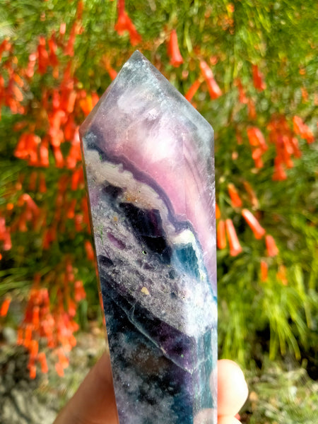 Silk Fluorite Point