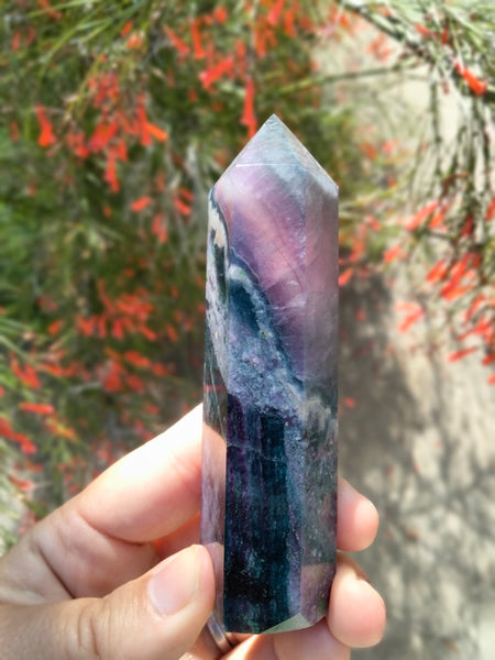 Silk Fluorite Point