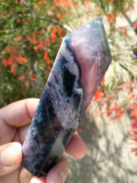 Silk Fluorite Point