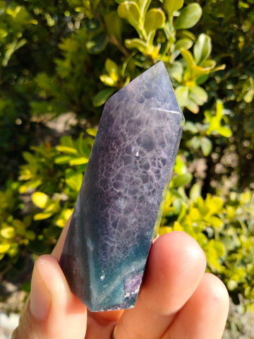 Silk Fluorite Point