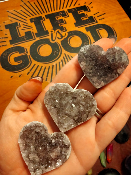 Grey Amethyst Specimen Heart