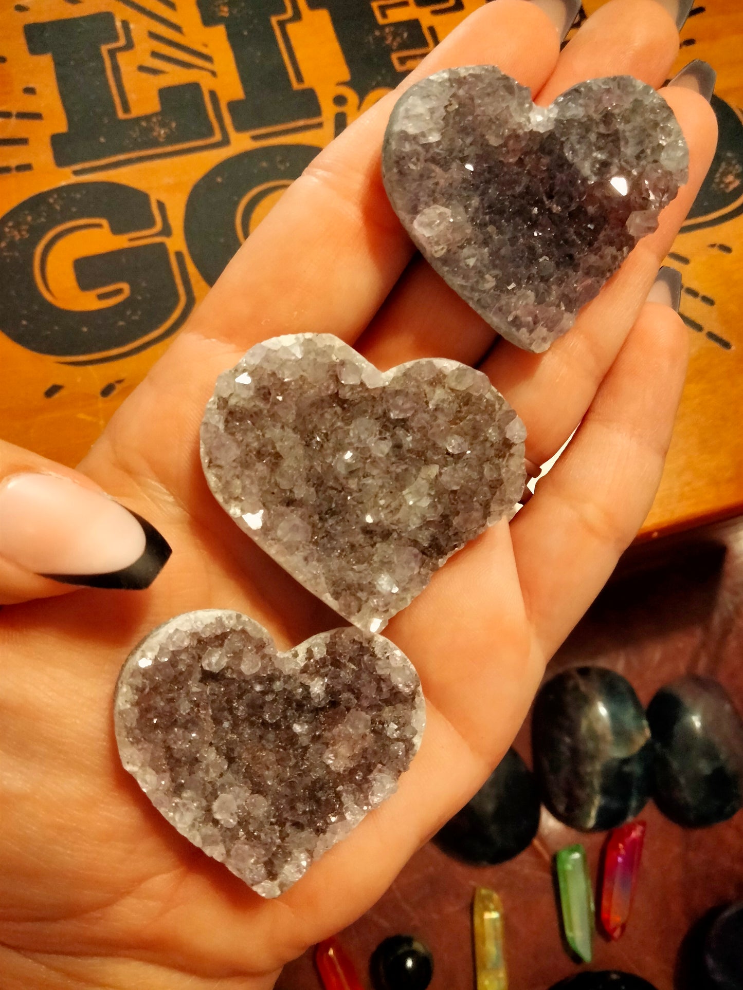 Grey Amethyst Specimen Heart