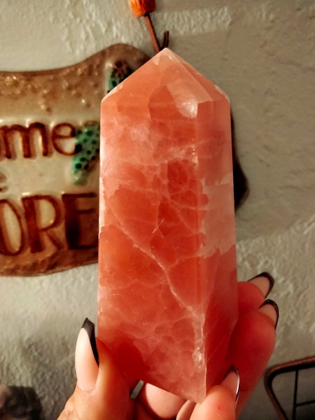 Rose Calcite Tower