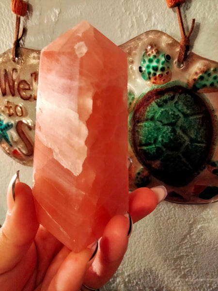 Rose Calcite Tower