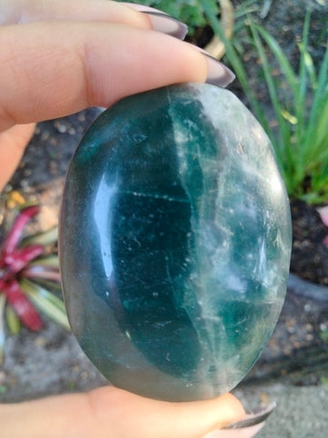 Blue rainbow fluorite Palm stones