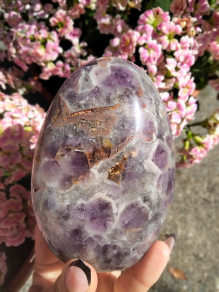 Amethyst Freeform with caves and Smokey Quartz druzy