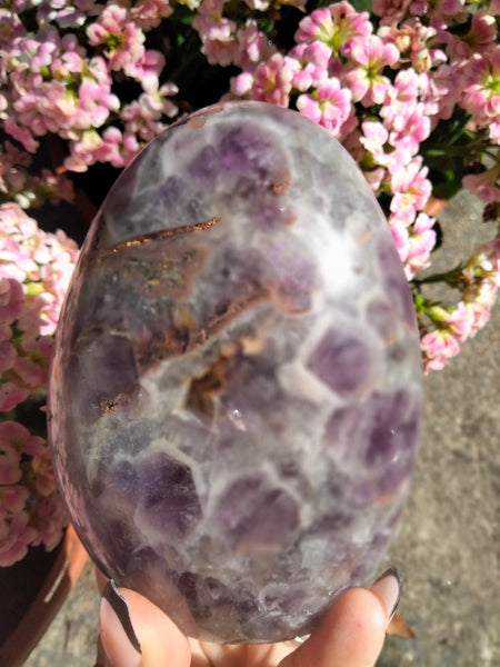 Amethyst Freeform with caves and Smokey Quartz druzy