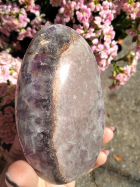 Amethyst Freeform with caves and Smokey Quartz druzy