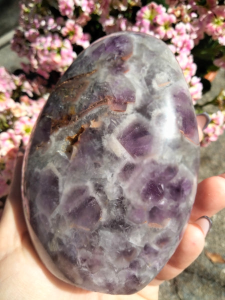 Amethyst Freeform with caves and Smokey Quartz druzy