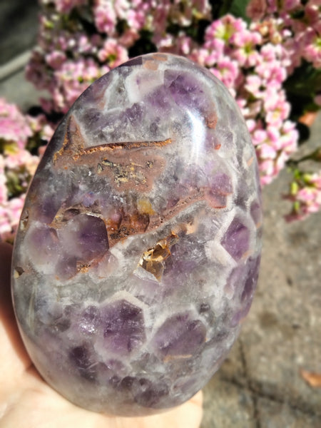 Amethyst Freeform with caves and Smokey Quartz druzy