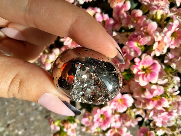 Pyrite Cave Druzy Egg