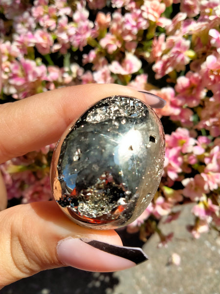 Pyrite Cave Druzy Egg