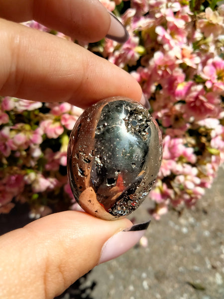 Pyrite Cave Druzy Egg