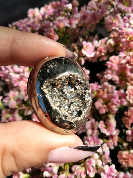 Pyrite Cave Druzy Egg