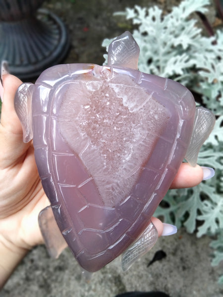 Purple Rare Agate Sea Turtle Large carving