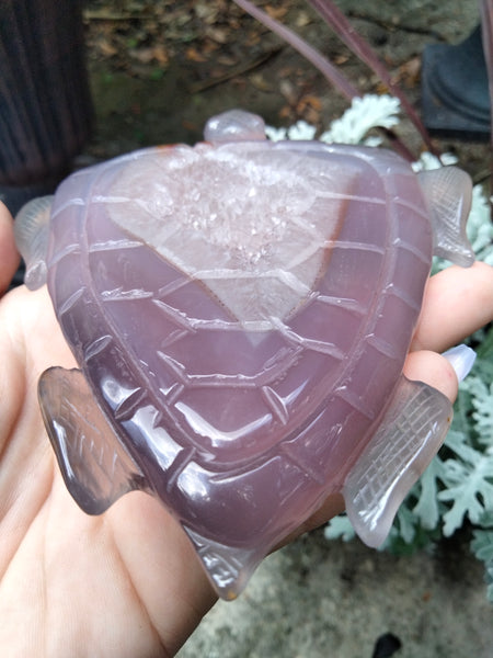 Purple Rare Agate Sea Turtle Large carving