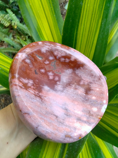 Ocean Jasper Crystal Bowl pink and red