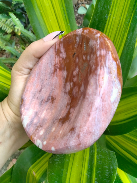 Ocean Jasper Crystal Bowl pink and red