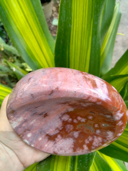 Ocean Jasper Crystal Bowl pink and red