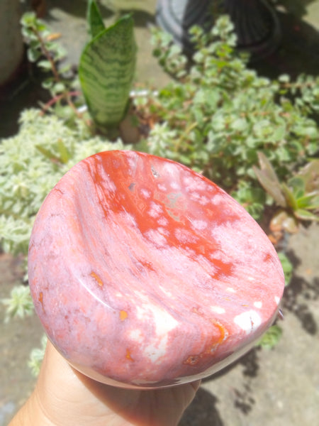 Ocean Jasper Crystal Bowl pink and red