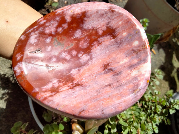 Ocean Jasper Crystal Bowl pink and red