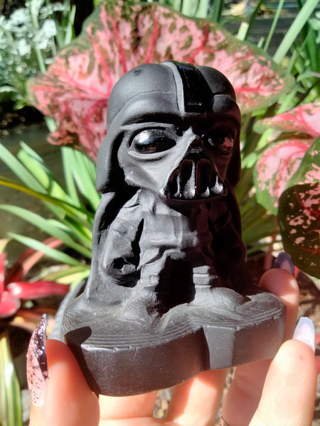 Black Obsidian Darth Vader Crystal Carving