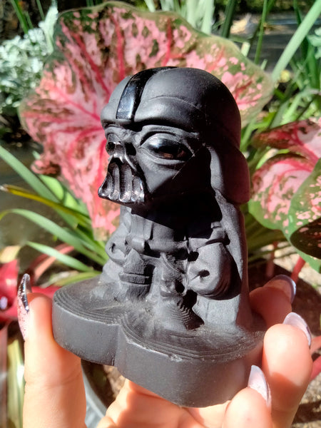 Black Obsidian Darth Vader Crystal Carving