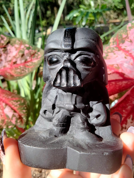 Black Obsidian Darth Vader Crystal Carving