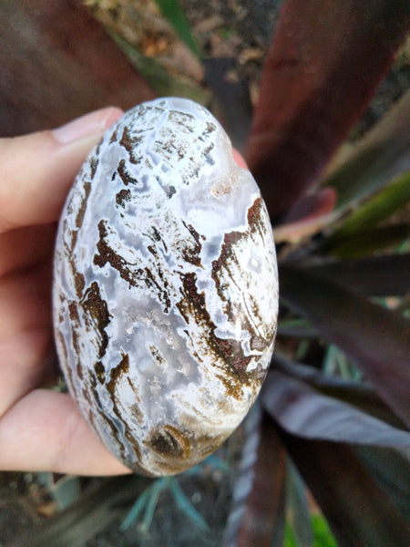 Ocean Jasper Crystal Palmstone white Caps with Druzy