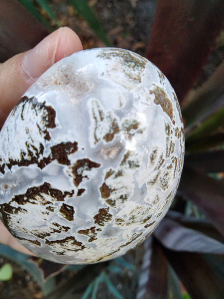 Ocean Jasper Crystal Palmstone white Caps with Druzy