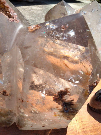 6 lbs Huge Garden QUARTZ Double Tower unbelievably clear with rainbows and phantoms Vortex