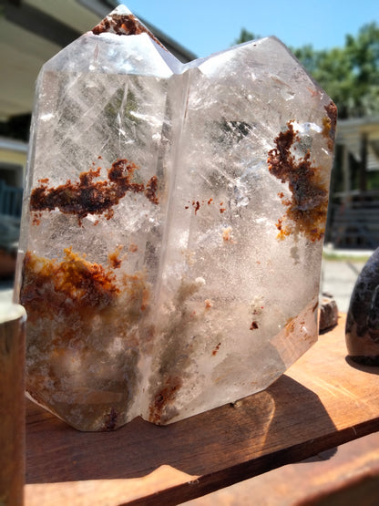 6 lbs Huge Garden QUARTZ Double Tower unbelievably clear with rainbows and phantoms Vortex