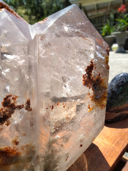 6 lbs Huge Garden QUARTZ Double Tower unbelievably clear with rainbows and phantoms Vortex