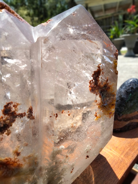 Huge Garden QUARTZ Double Tower unbelievably clear with rainbows and phantoms Vortex