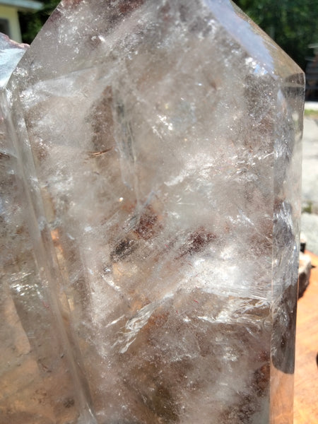 Huge Garden QUARTZ Double Tower unbelievably clear with rainbows and phantoms Vortex