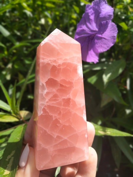 Rose Calcite Tower